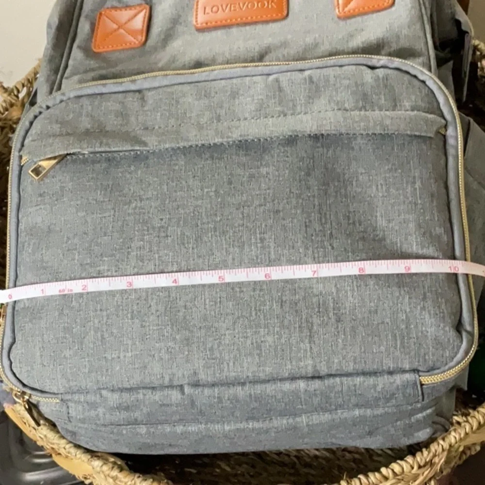 Lovevook cooler Backpack fits 24 pack grey 15 in H x 10 in wide xtra pockets EUC